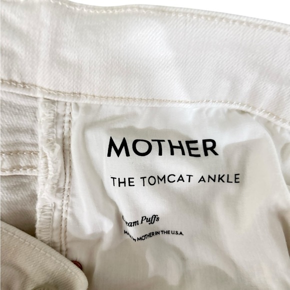 MOTHER “The Tomcat Ankle” White Straight Leg Jeans button fly cotton Blend 31 - Picture 8 of 9